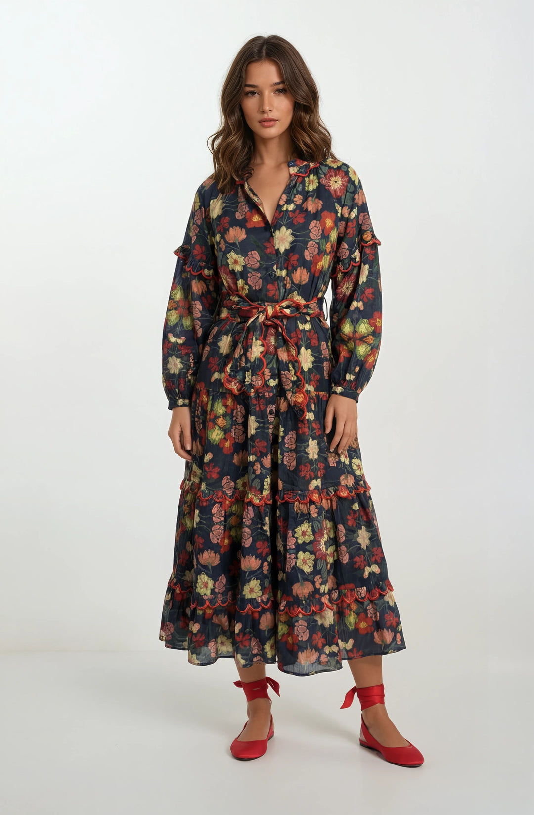 Botanical Shadow Maxi Dress