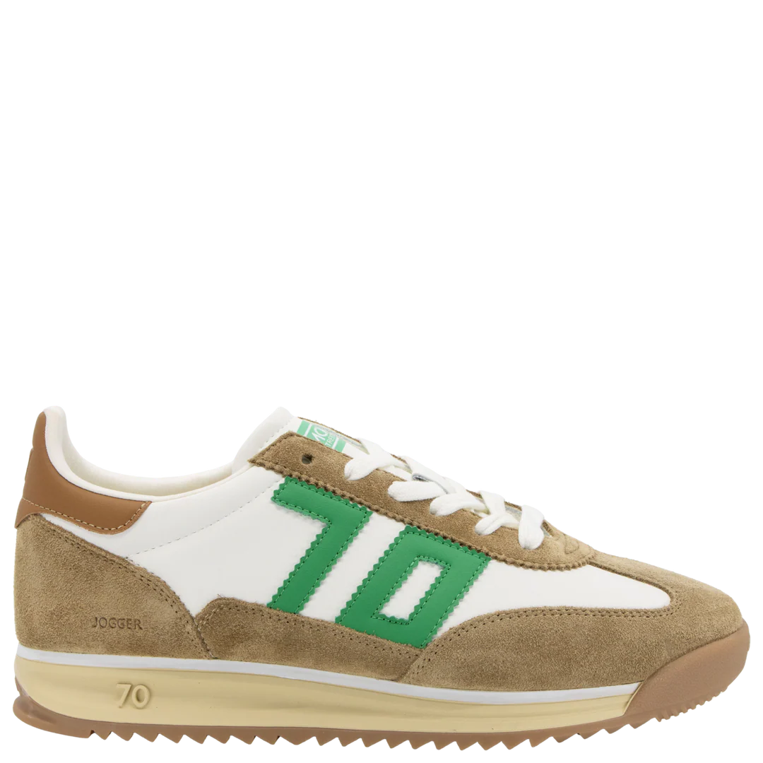 Back 70 Jogger M Sneakers in White Green Camel