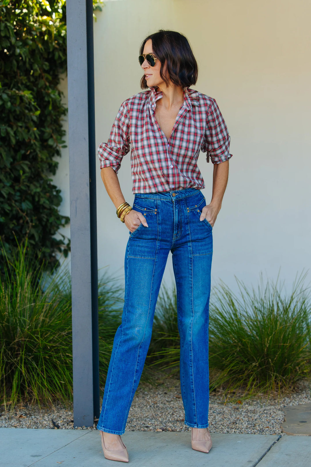 Quarantina Top -Red Plaid