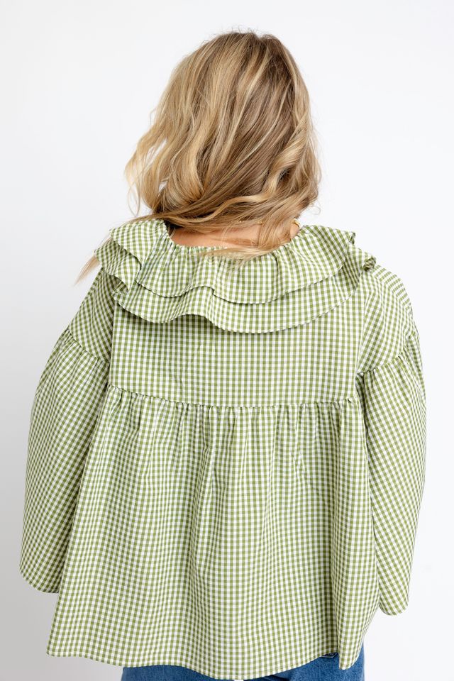 The Citrine Check Novelty Cape Top
