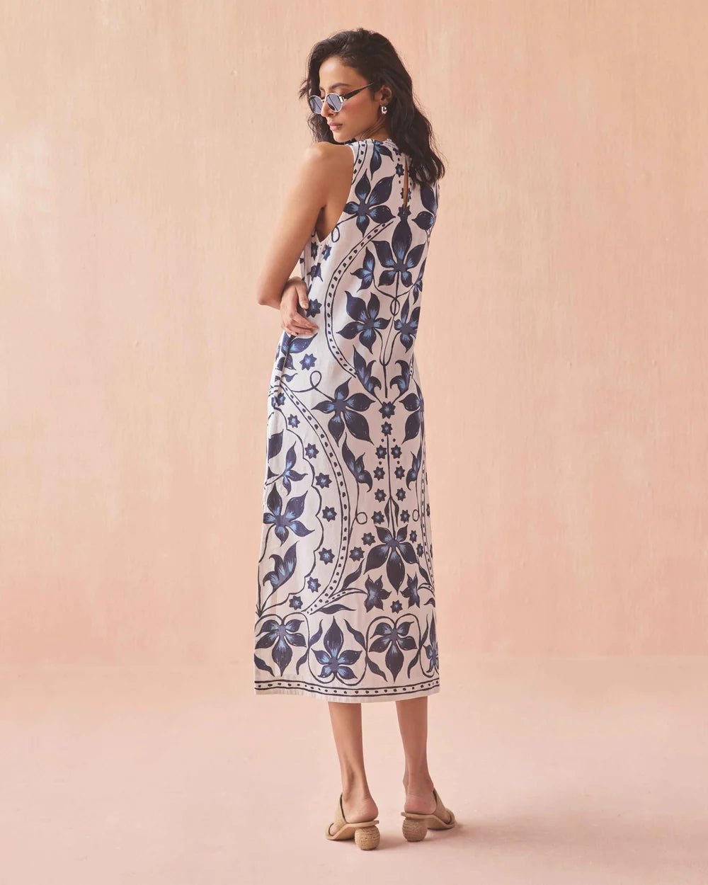 Maggie Midi Dress in Bluestone