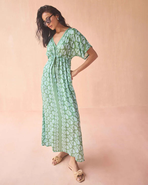 Pia Caftan in Marlie Matcha