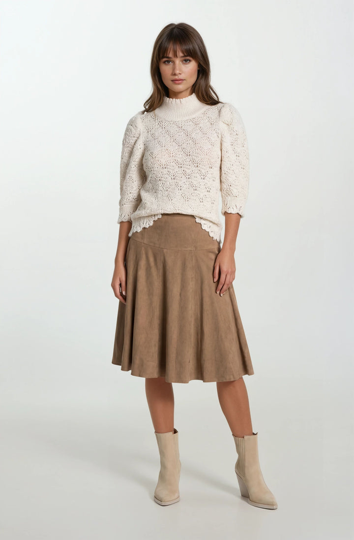 Microsuede Flare Skirt