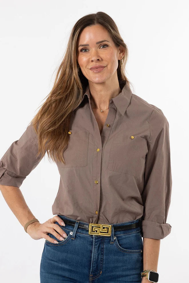 Slate Button Down Top
