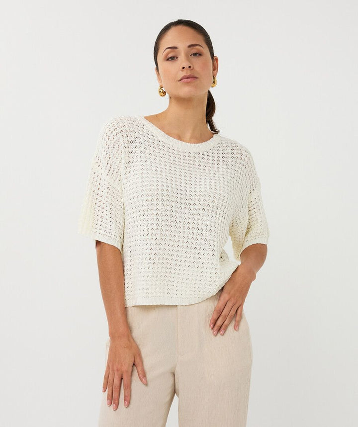 Off White Open Knit Sweater