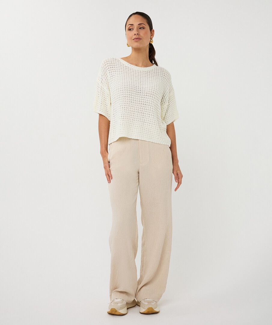 Off White Open Knit Sweater