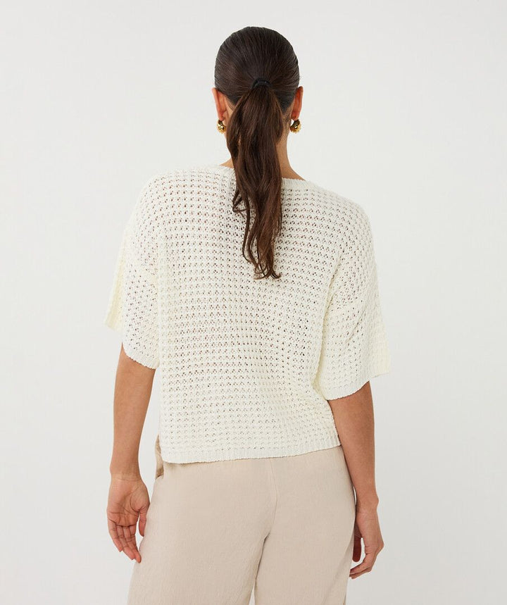 Off White Open Knit Sweater