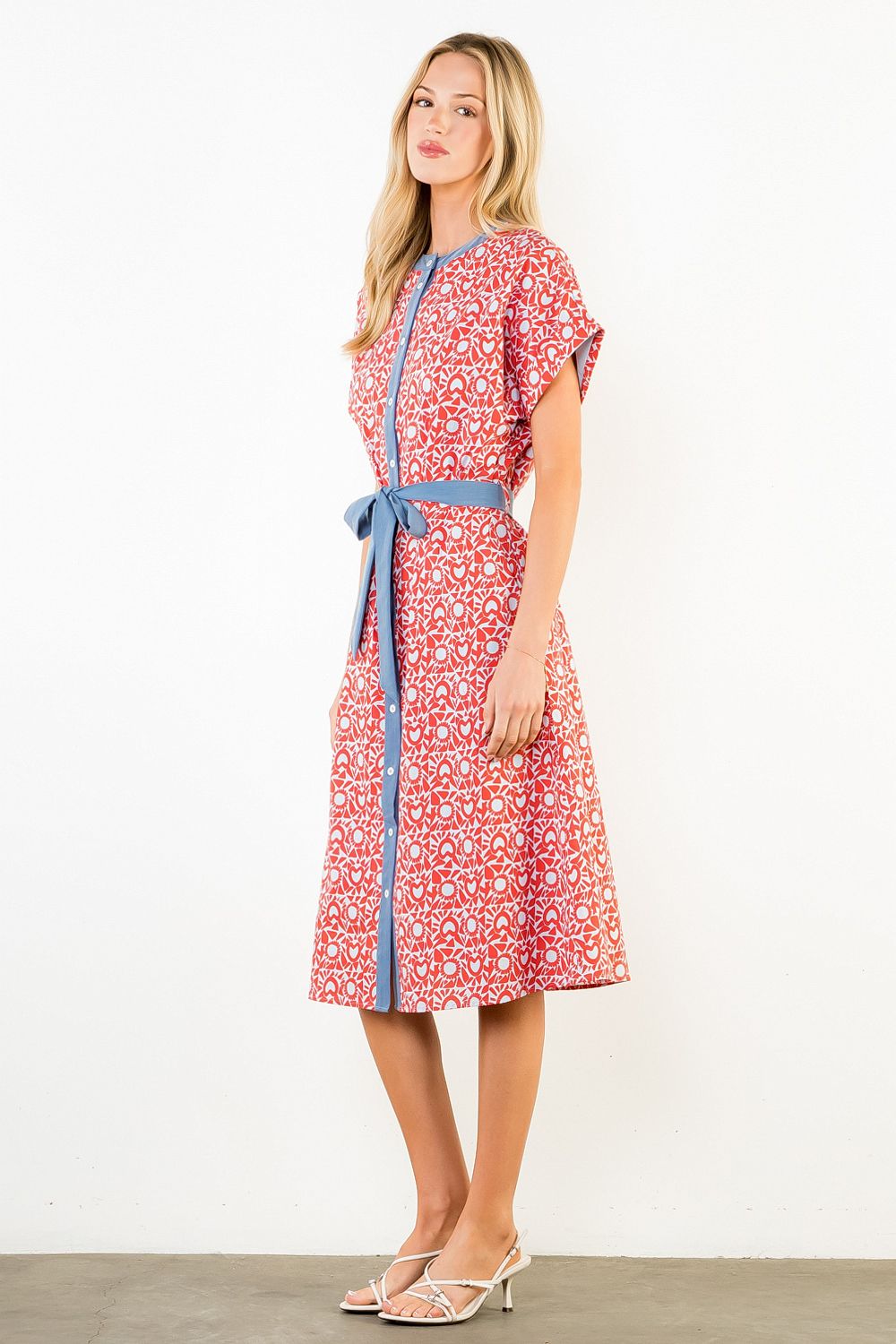 Red Blue and Patterned Dress