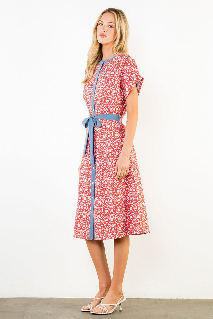Red Blue and Patterned Dress