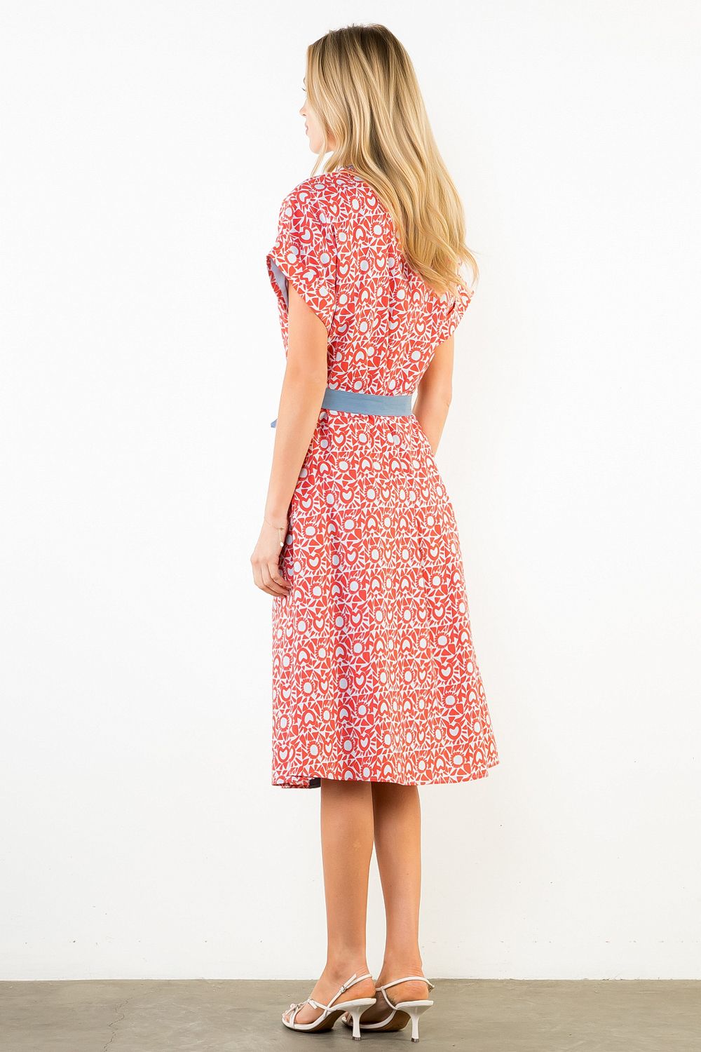 Red Blue and Patterned Dress