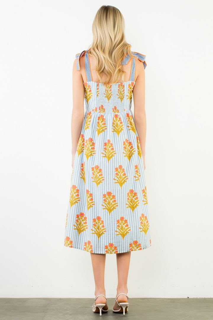 Floral Pattern Midi Dress