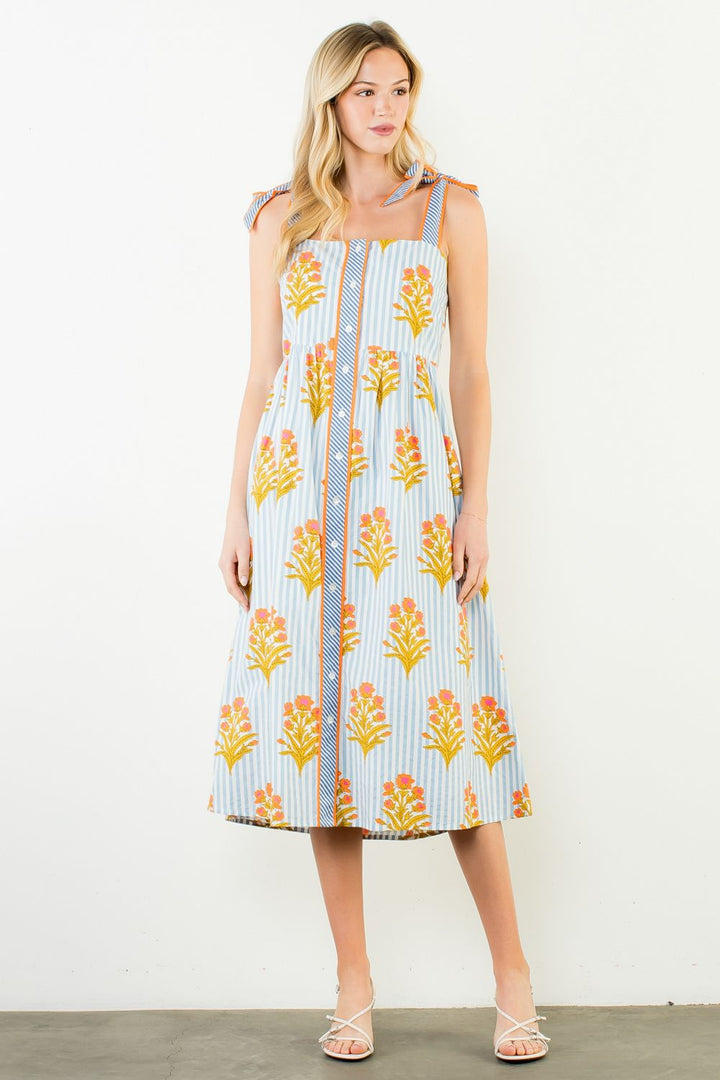 Floral Pattern Midi Dress