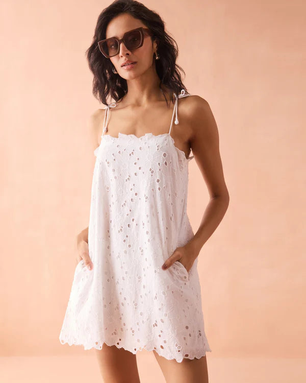 Tillie Mini Dress in Coconut