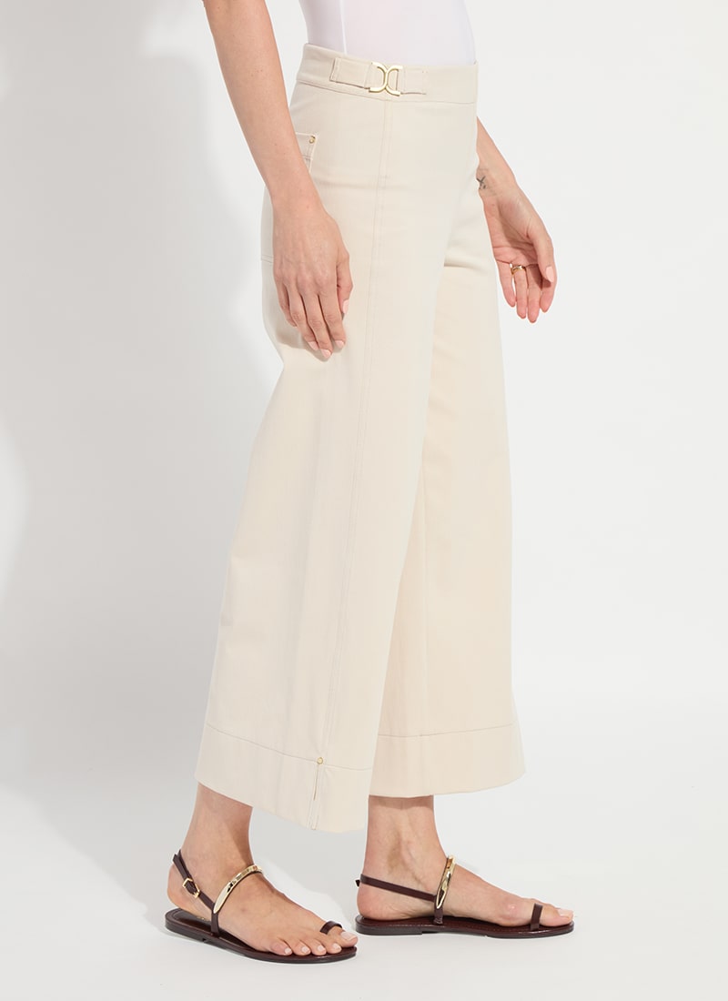 Nylah Detail Wide Leg Cropped Pant