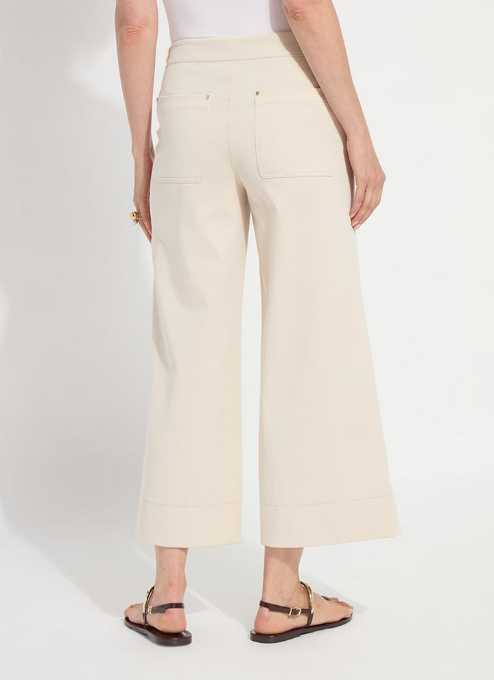 Nylah Detail Wide Leg Cropped Pant