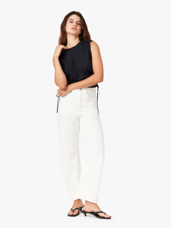 Habitual White Cropped Barrel Jeans