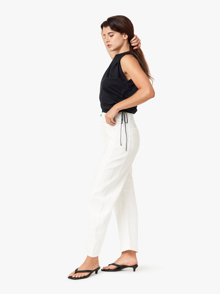 Habitual White Cropped Barrel Jeans
