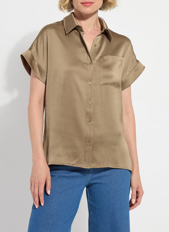 Olive Leaf Telma Dolman Sleeve Shirt
