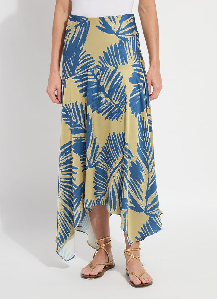 Sicilian Palm Printed Midi Skirt