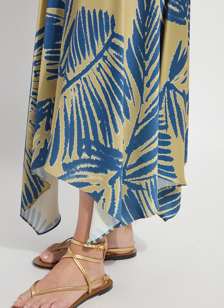 Sicilian Palm Printed Midi Skirt