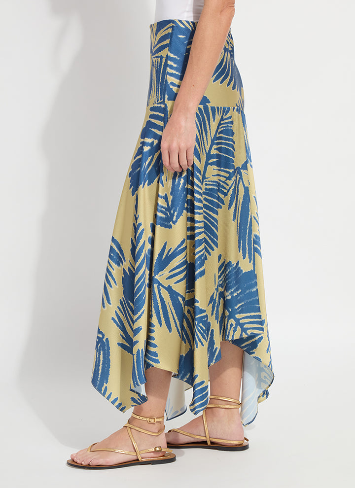 Sicilian Palm Printed Midi Skirt