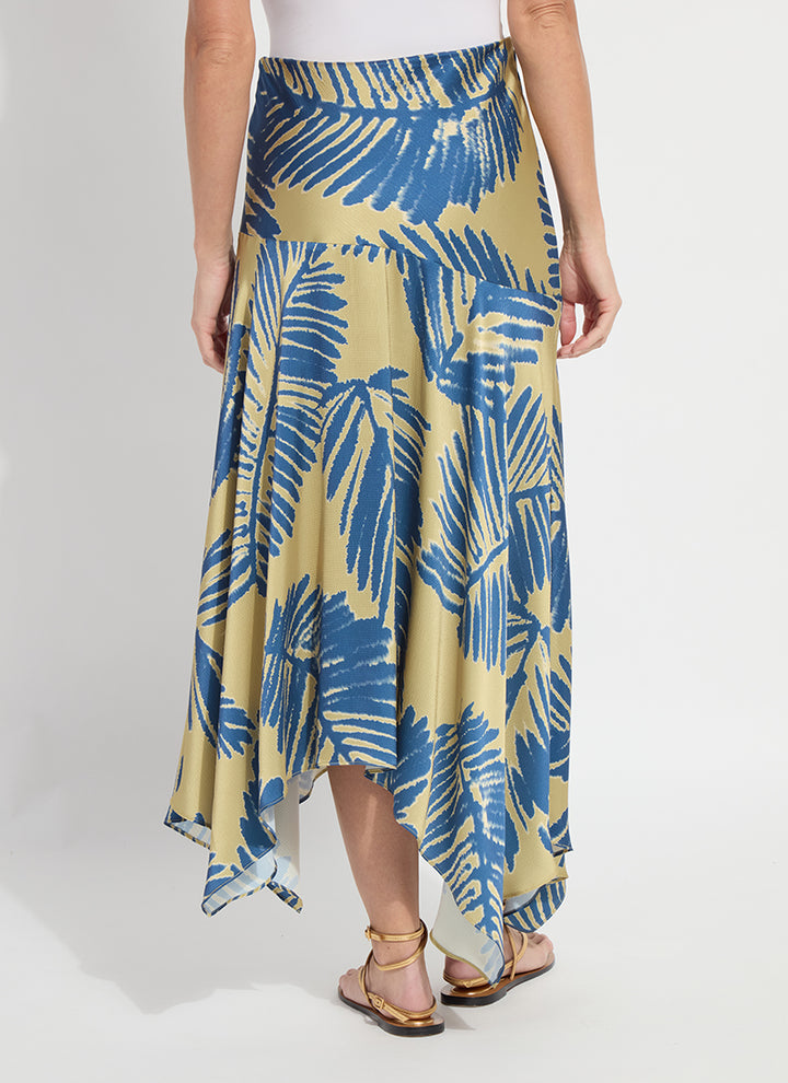Sicilian Palm Printed Midi Skirt