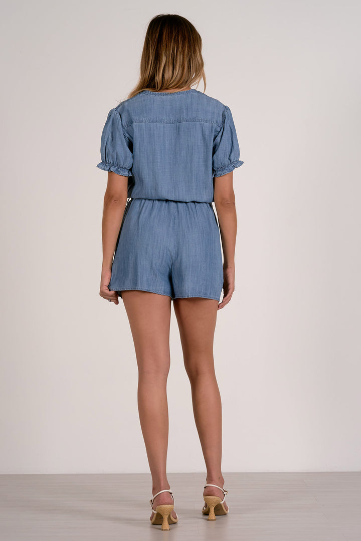 Short Sleeve Denim Romper