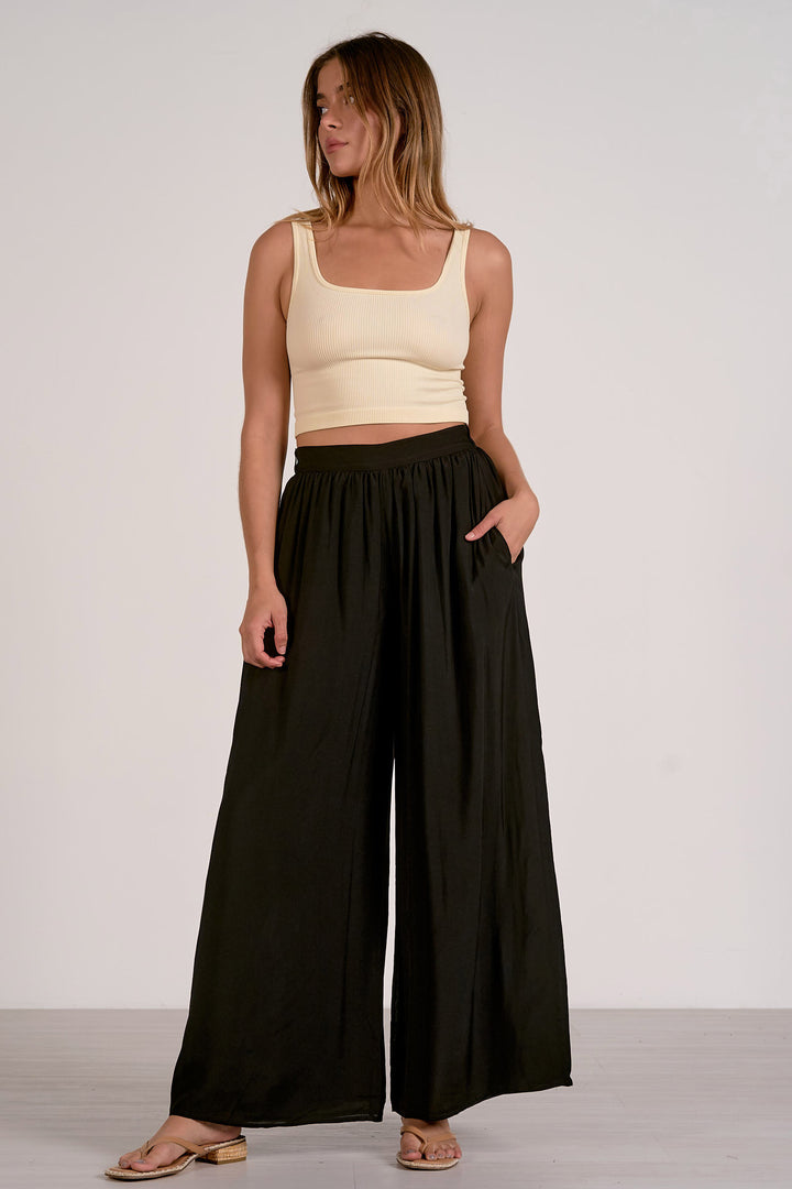 Black Wide Leg Flowy Pants
