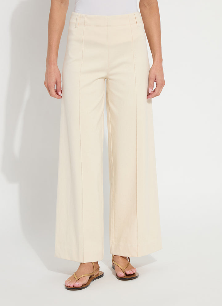 Nova High Waist Pintuck Denim Pants in Coco Clay