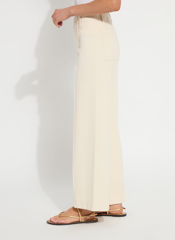 Nova High Waist Pintuck Denim Pants in Coco Clay