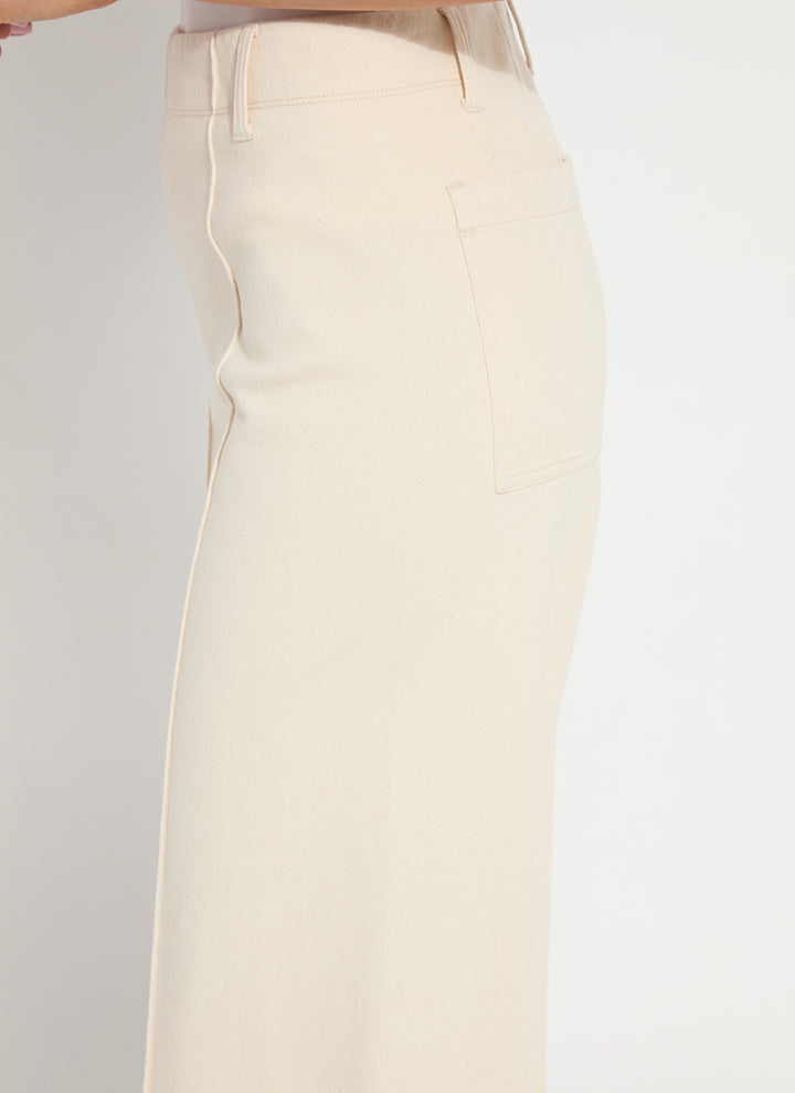 Nova High Waist Pintuck Denim Pants in Coco Clay