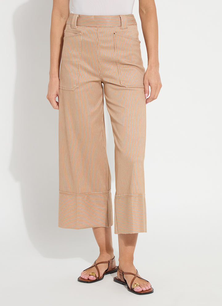 Analia Wide Leg Denim in Cinnamon Lined
