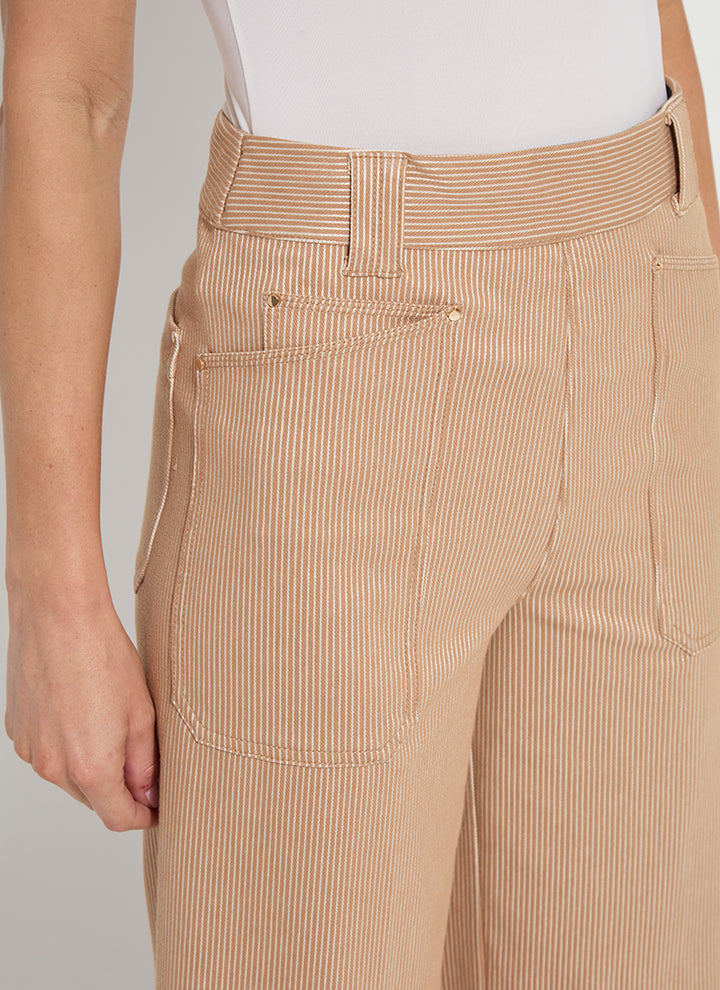 Analia Wide Leg Denim in Cinnamon Lined