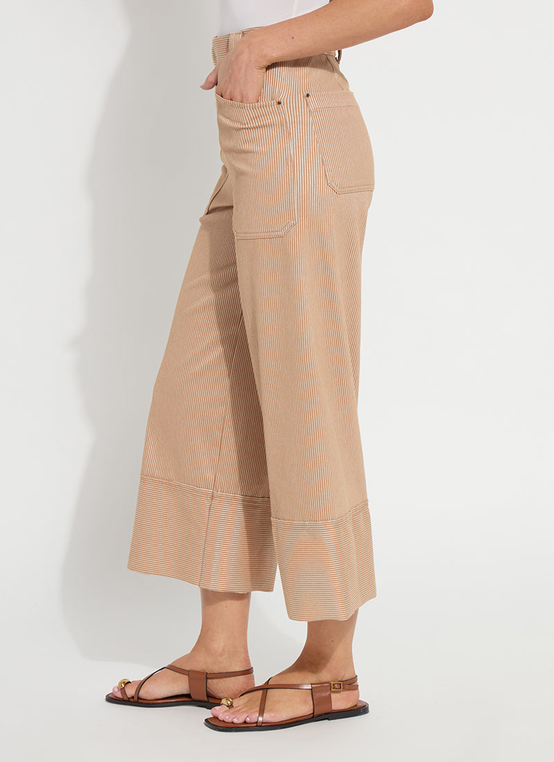 Analia Wide Leg Denim in Cinnamon Lined