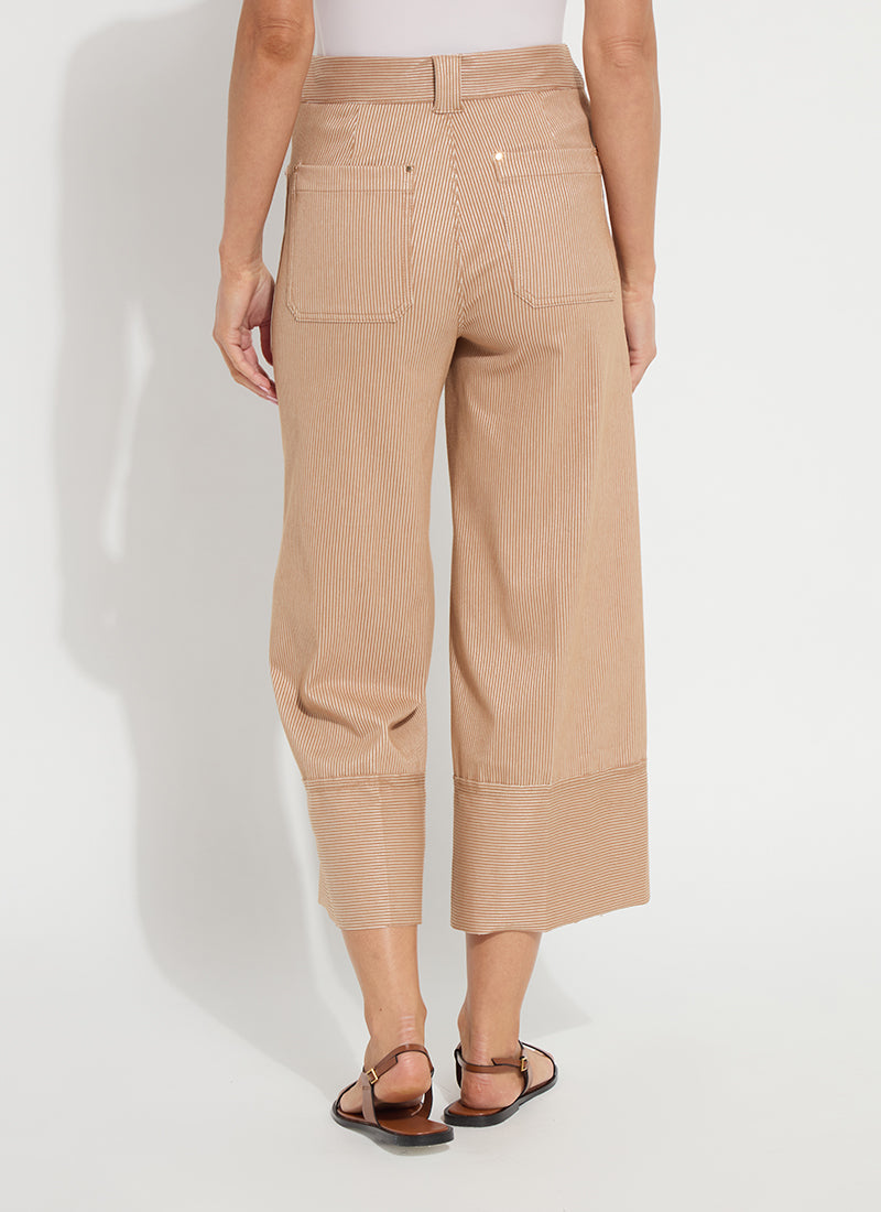 Analia Wide Leg Denim in Cinnamon Lined