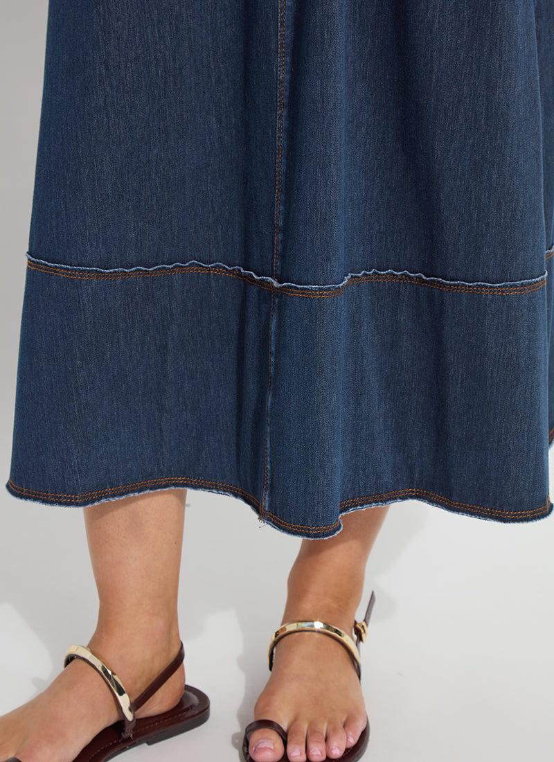 Indigo Denim Belted Dress