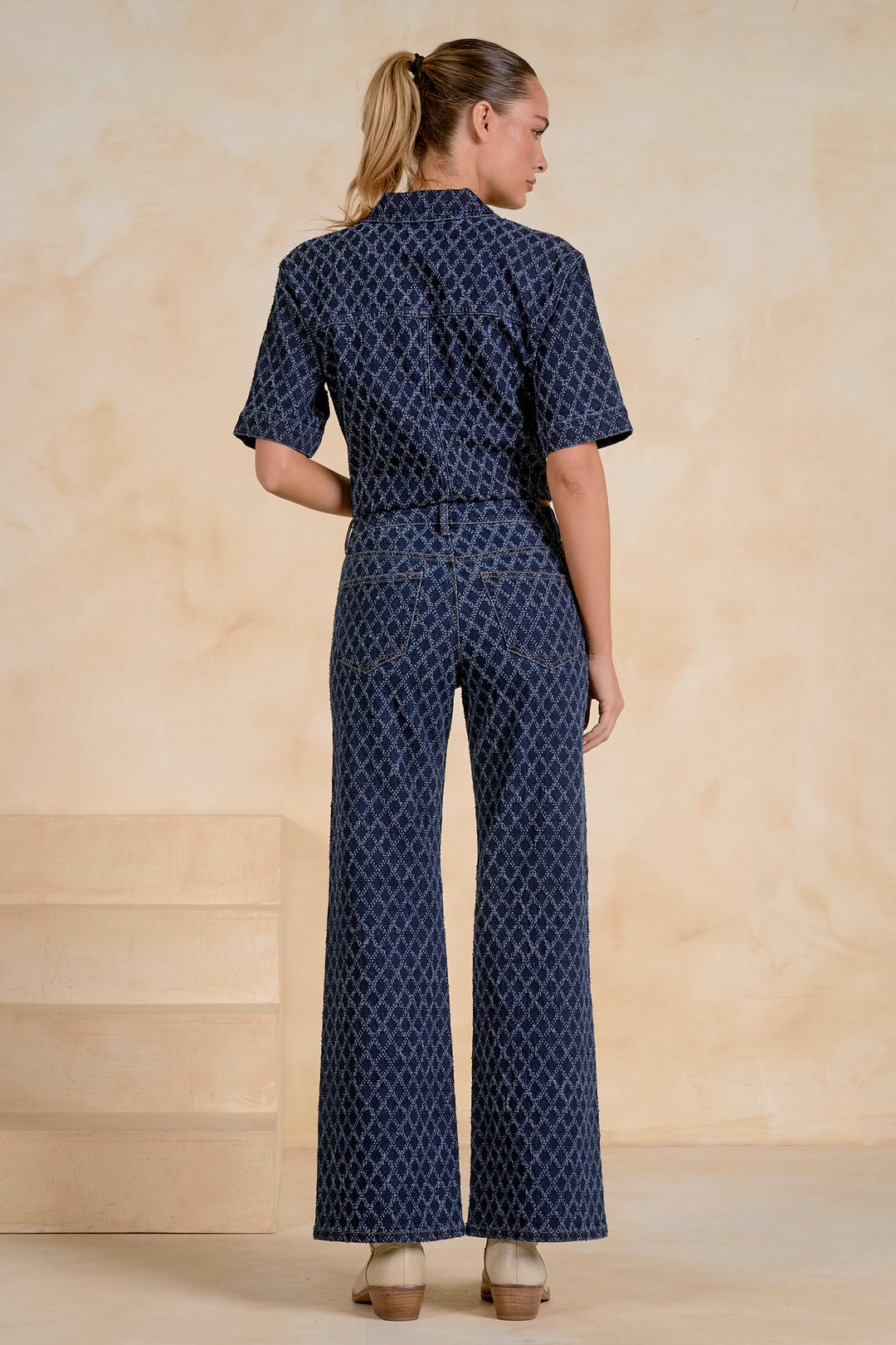 Denim Diamond Wide Leg Jeans