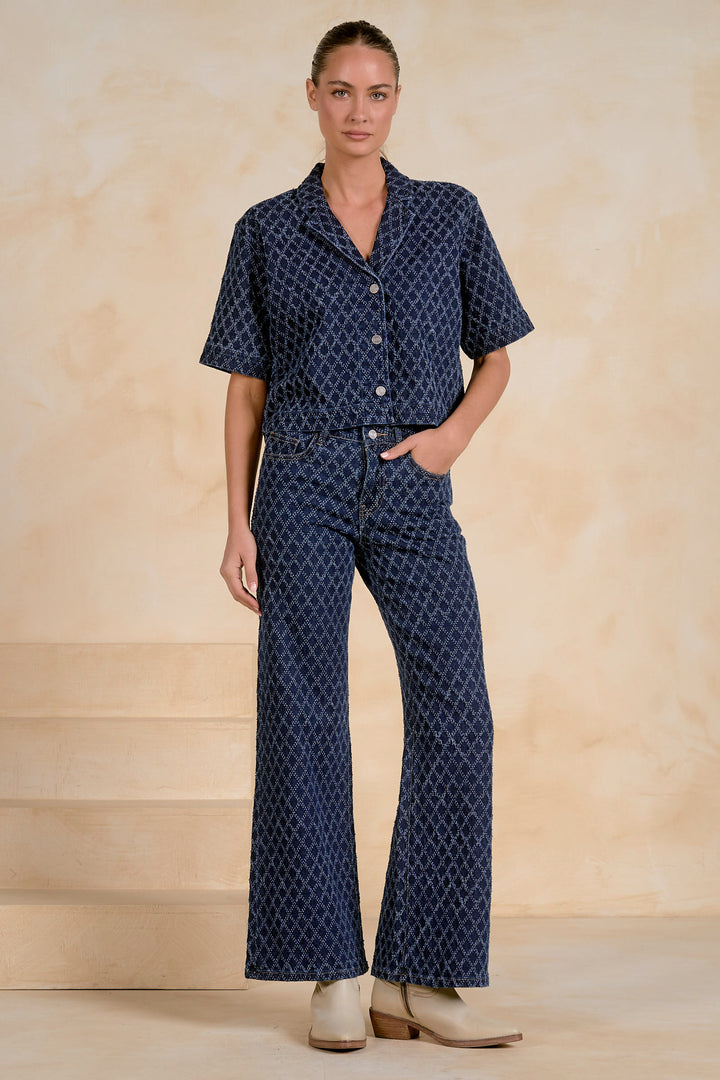 Denim Diamond Wide Leg Jeans
