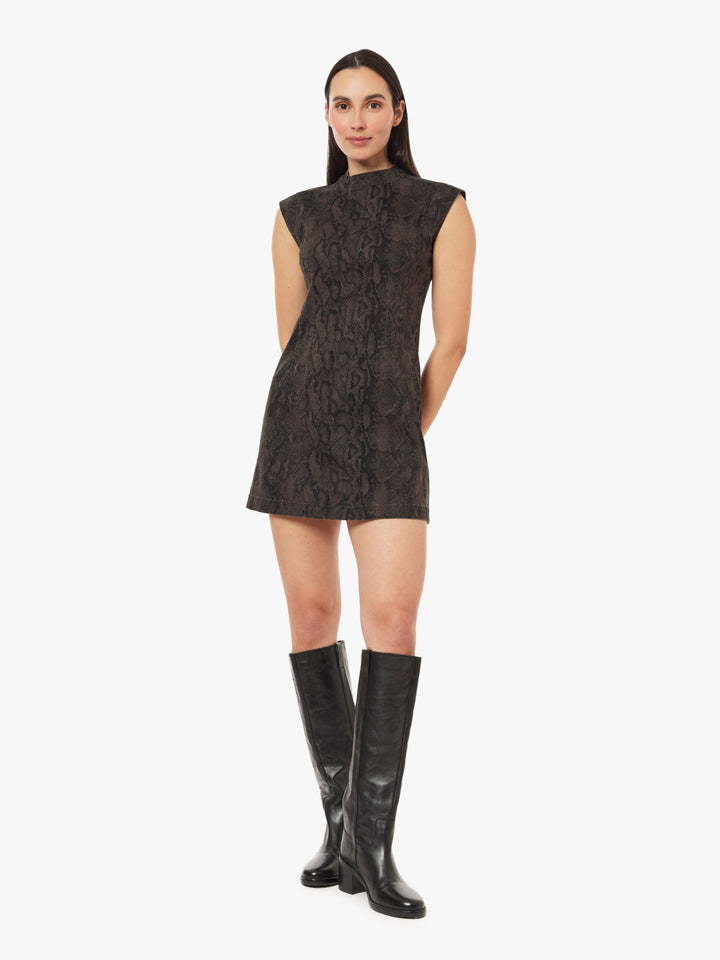 Snake Print Structured Mini Dress