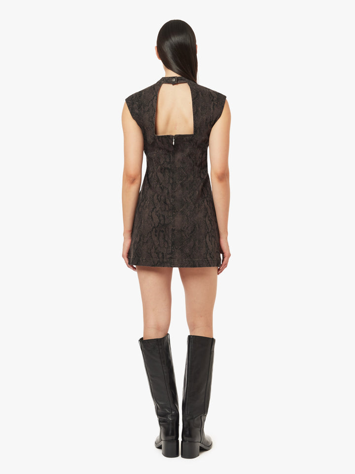 Snake Print Structured Mini Dress