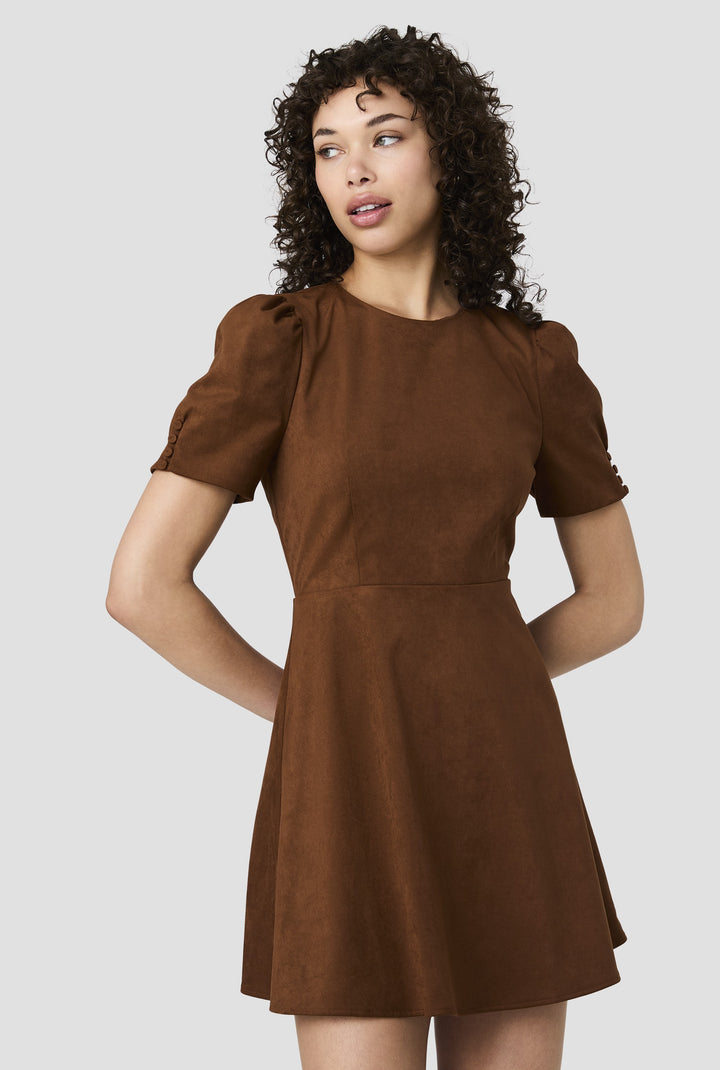 Chestnut Suede Flare Dress