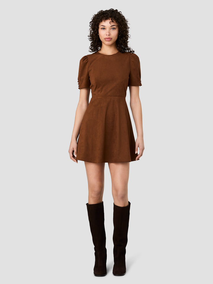 Chestnut Suede Flare Dress