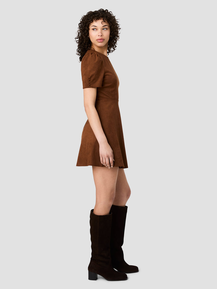 Chestnut Suede Flare Dress