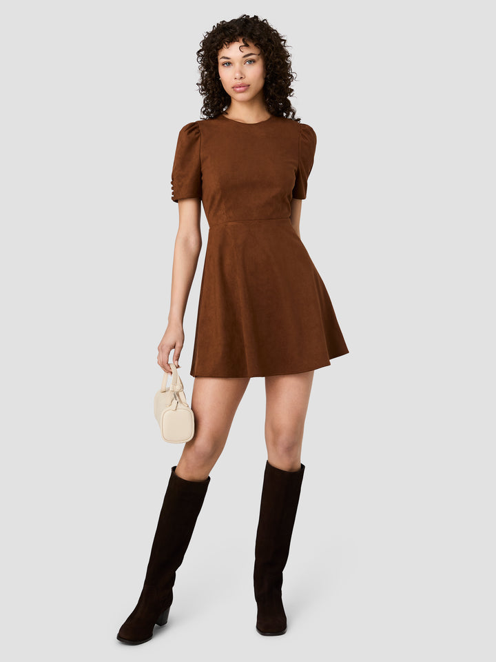 Chestnut Suede Flare Dress