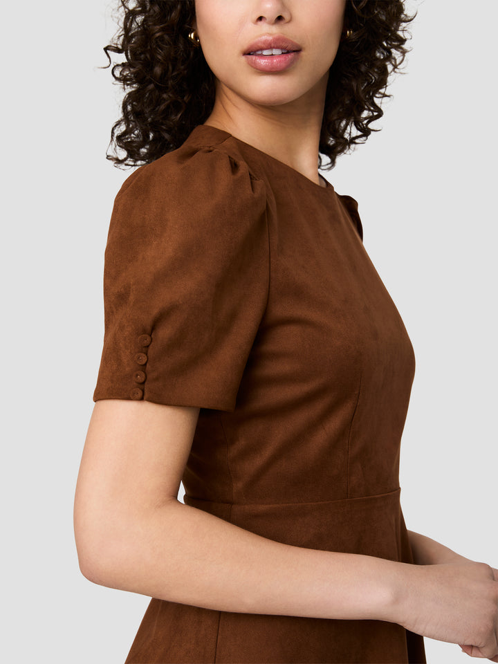 Chestnut Suede Flare Dress