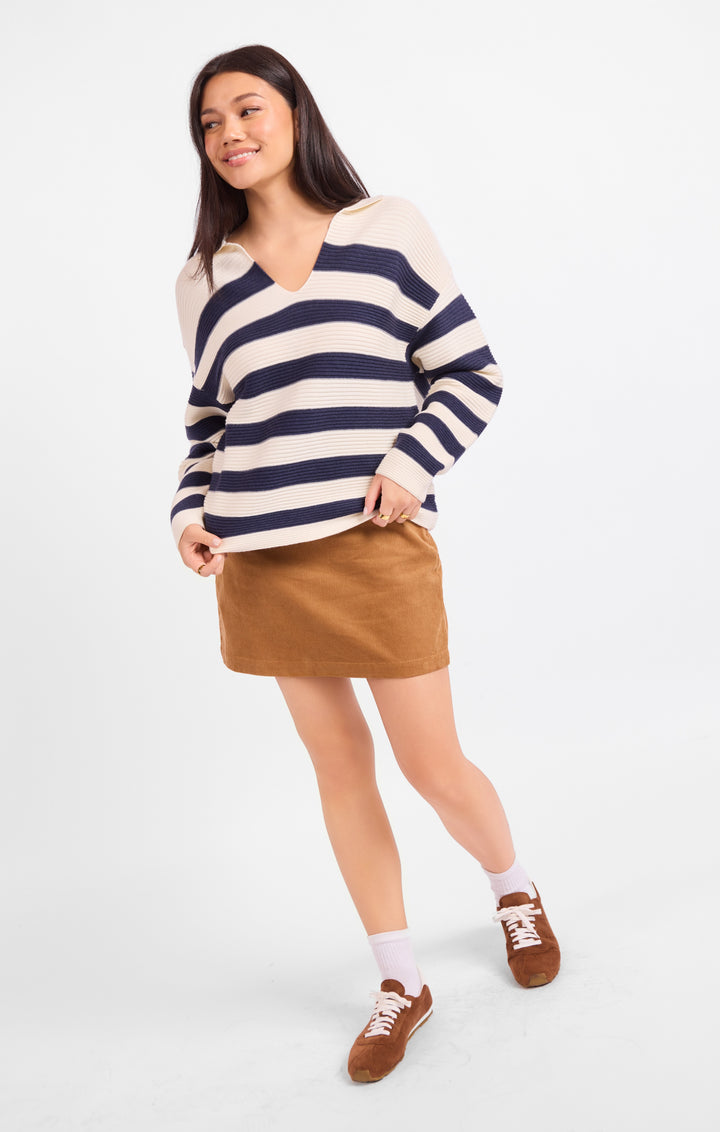 Manuscript Navy Stripe Sweater