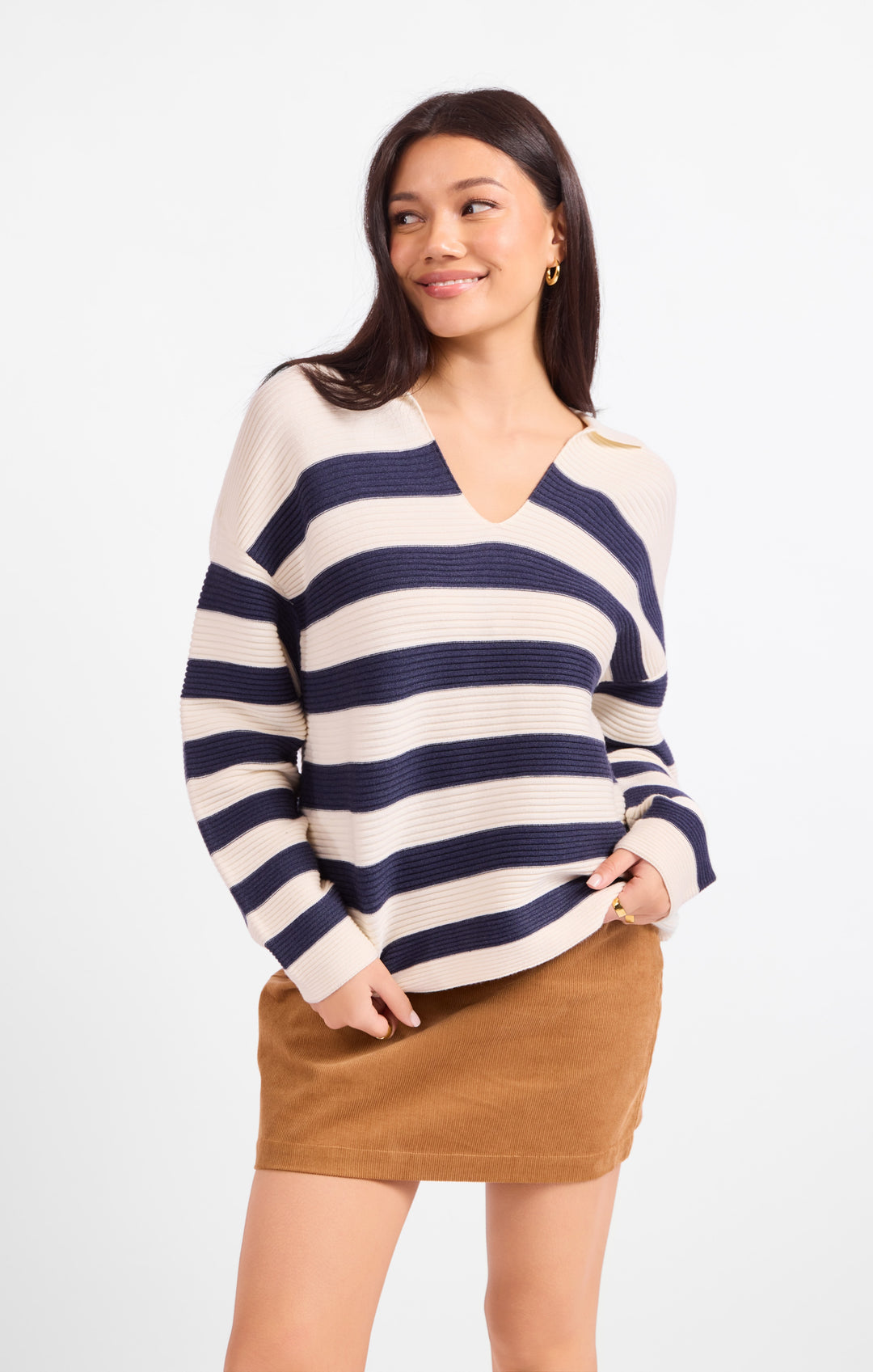 Manuscript Navy Stripe Sweater