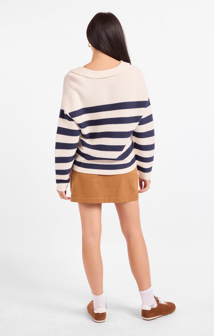 Manuscript Navy Stripe Sweater
