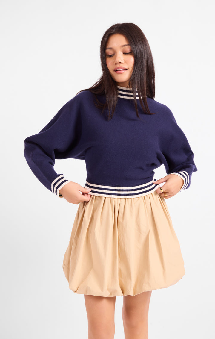 Gameday Dolman Navy Sweater