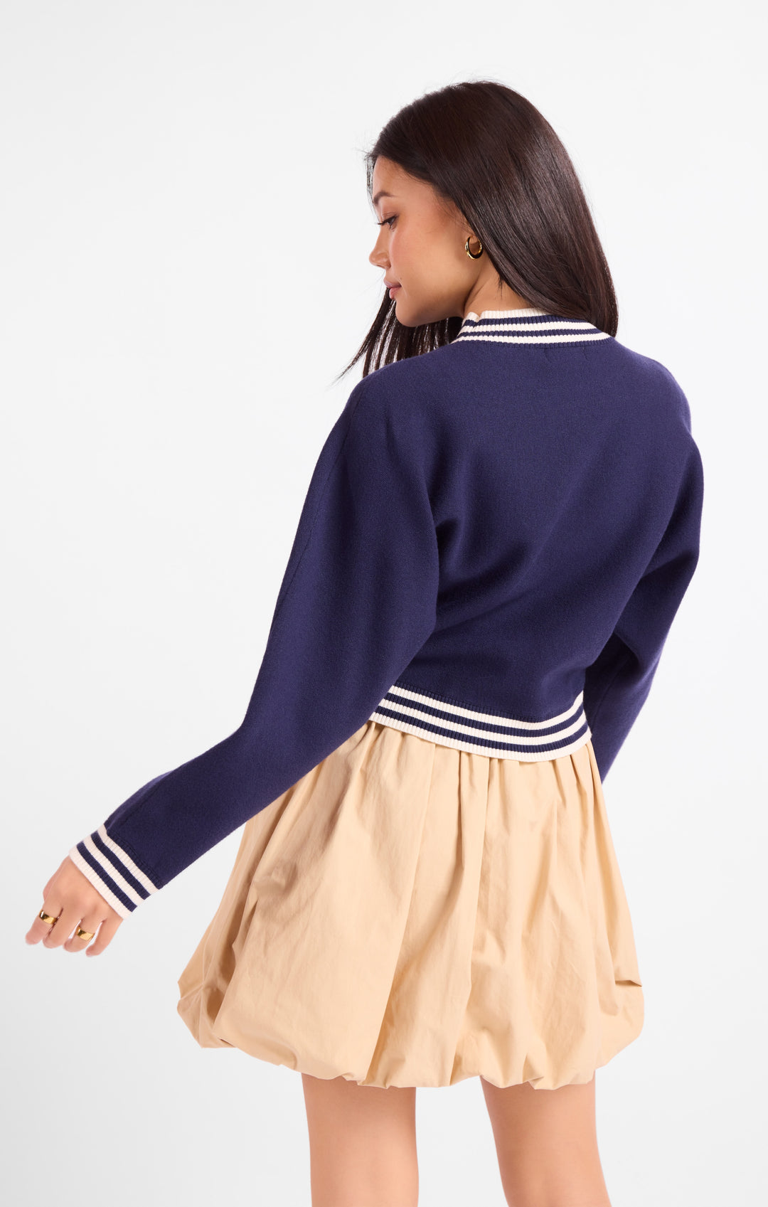 Gameday Dolman Navy Sweater